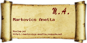 Markovics Anetta névjegykártya